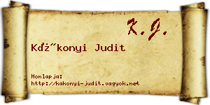 Kákonyi Judit névjegykártya