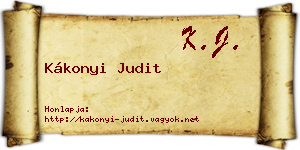 Kákonyi Judit névjegykártya